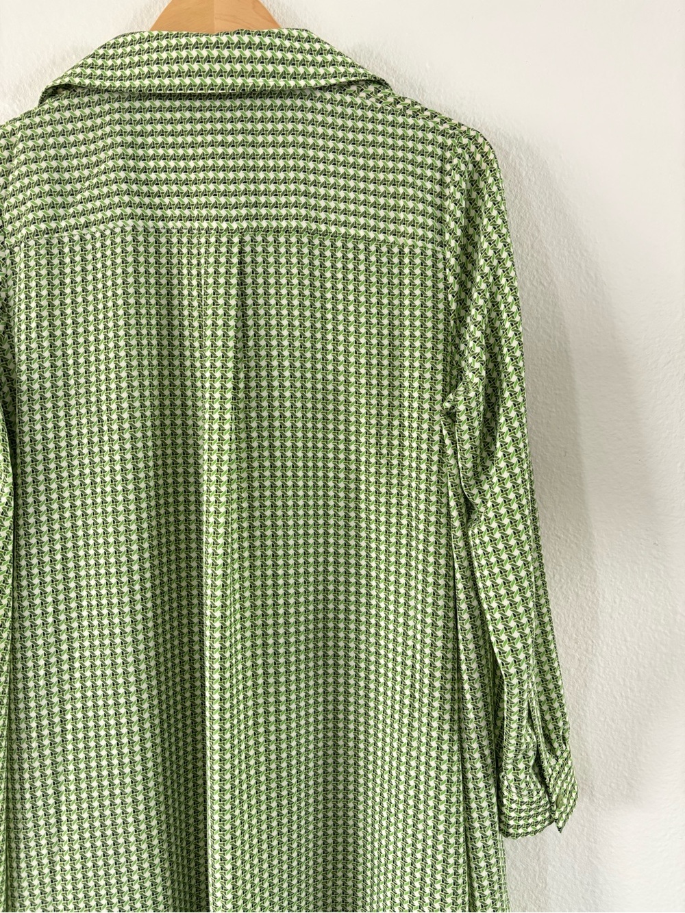 Tuckernuck Geometric Gingham Print Asymmetrical Free Flow Shirt Dress Medium - Picture 11 of 14